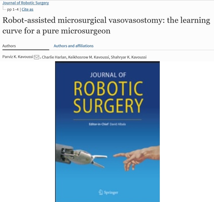 Robotic Assisted Vasectomy Reversal Surgeon Training Learning Curve
