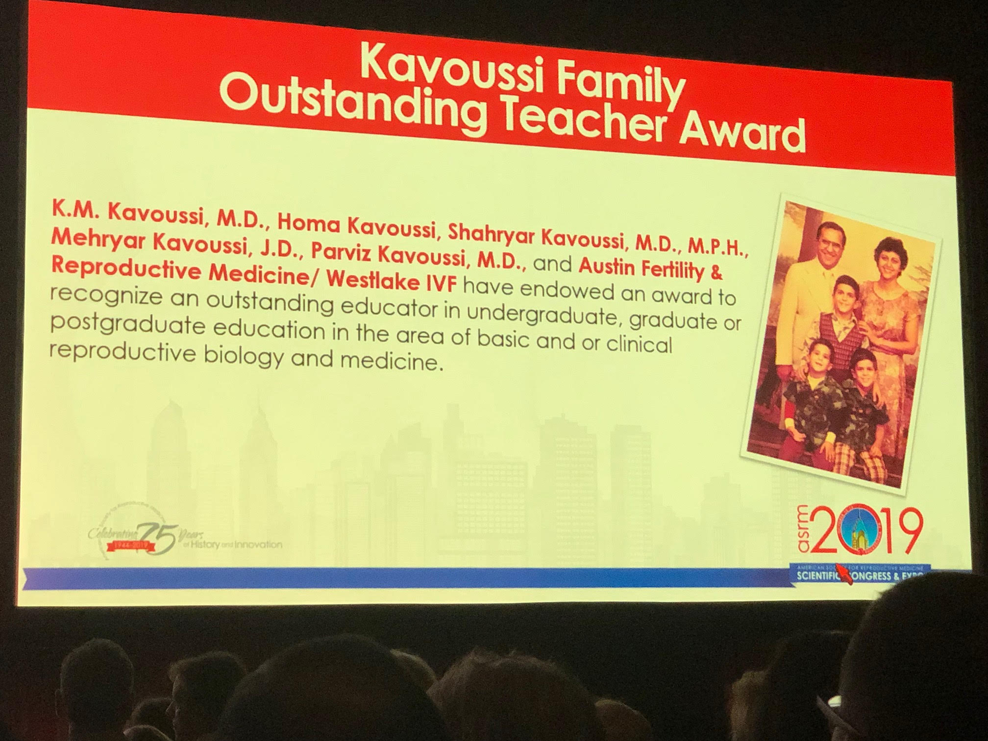 Kavoussi Family Teaching Award ASRM 2019