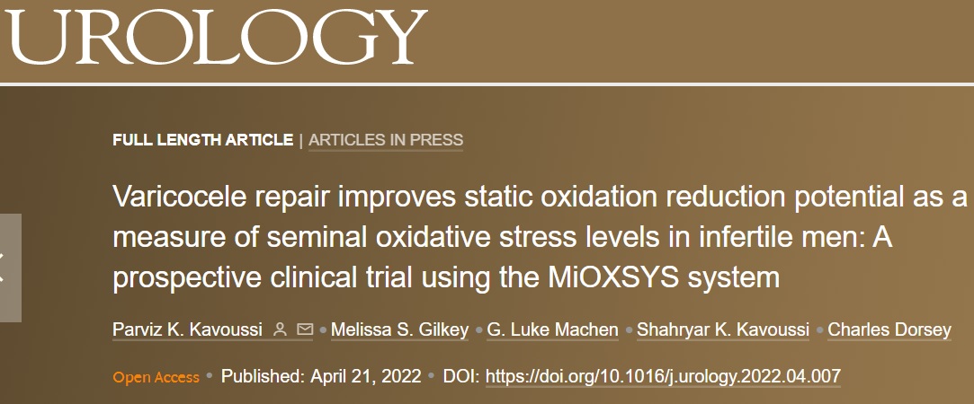Urology Gold Journal - Oxidative Stress Sperm Parameters